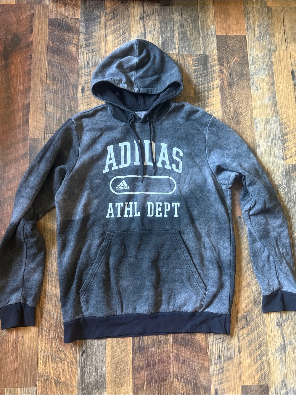 adidas Dark Gray Hooded ATHL DEPT Pullover Sweatshirt